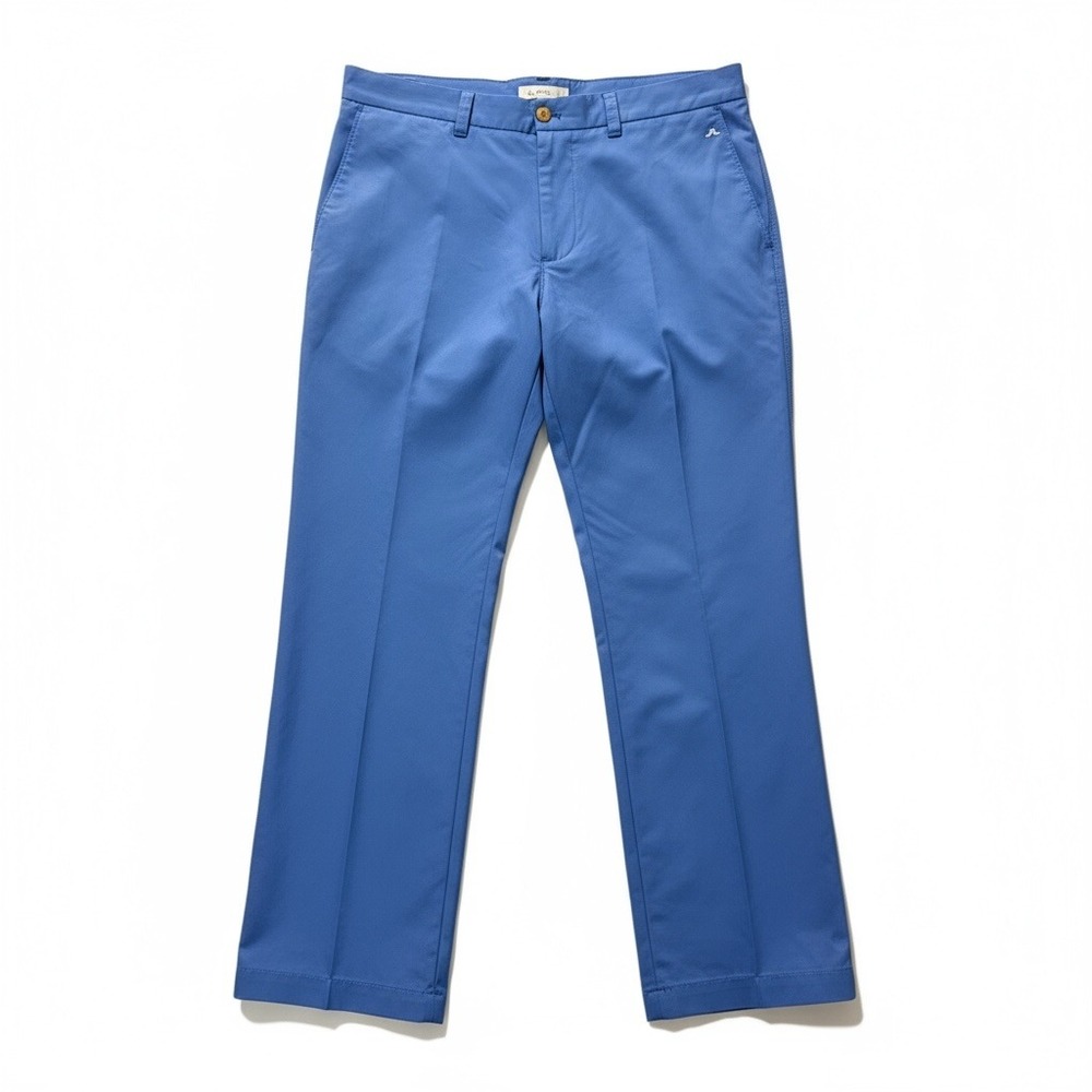 J.Lindeberg Men's Regular Fit Golf Pants 34x32‎ Blue Stretch Performance Chino